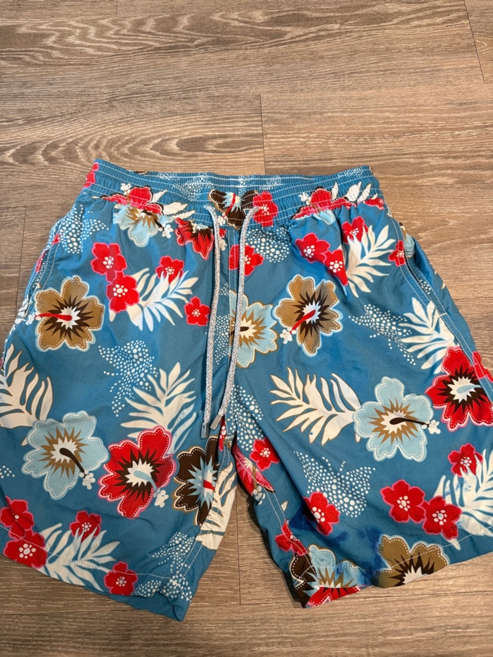Vilebrequin Men’s Swim Trunks Large L Blue Floral Tropical